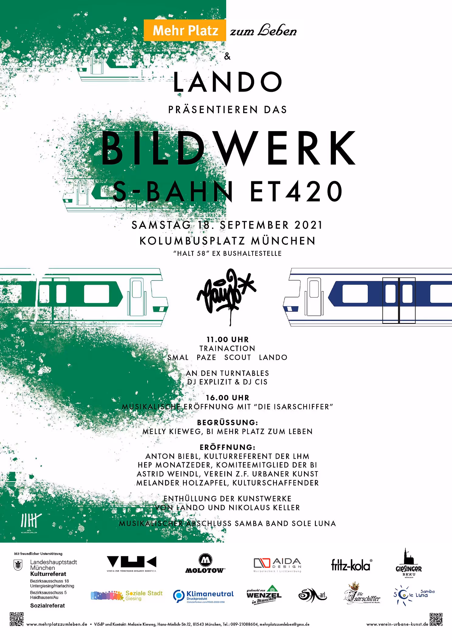 Bildwerk Olympia S-Bahn Kolumbusplatzbrücke | Urbanes Graffiti-Projekt