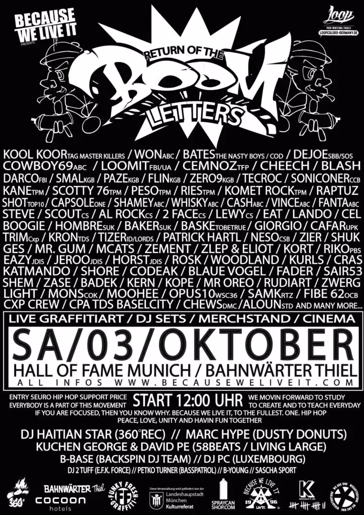 Return of the BOOMLETTERS | Graffiti-Event am Bahnwärter Thiel