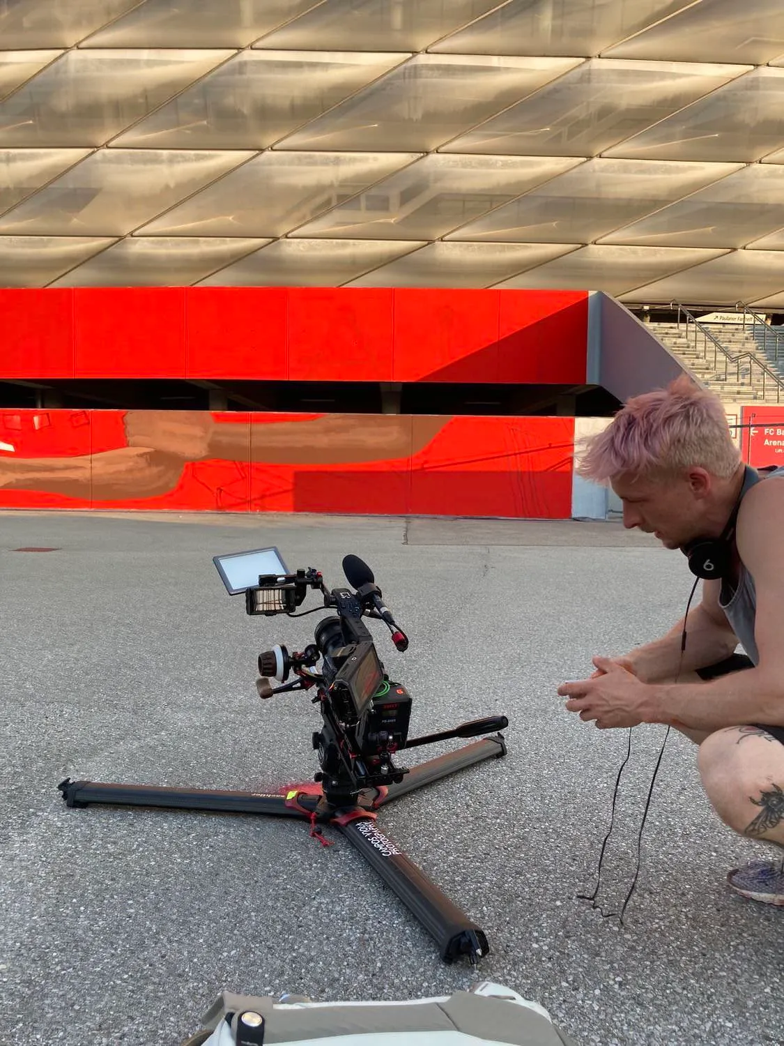 Dreharbeiten bei "MAZAL" der Film in der Allianz Arena FCB 2021